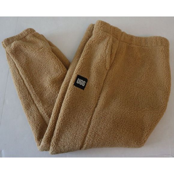 UGG 1135731 Men's Sz Large Beige Dilan Plush Sherpa Fleece Jogger Pants $128 - Picture 10 of 13